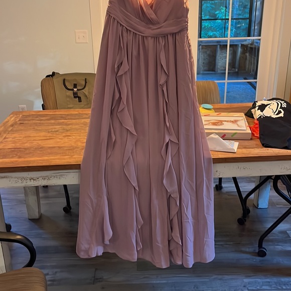 David’s Bridal mauve size 12 mauve floor length bridesmaid dress WORN ONCE - Picture 2 of 7